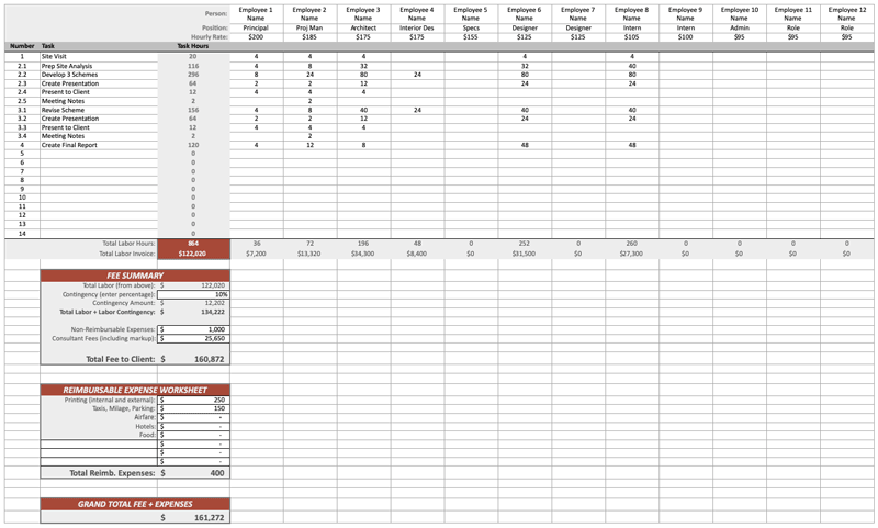 Calculating An Architectural Fee For Services Archtoolbox